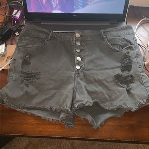 High Waisted Grey Shorts